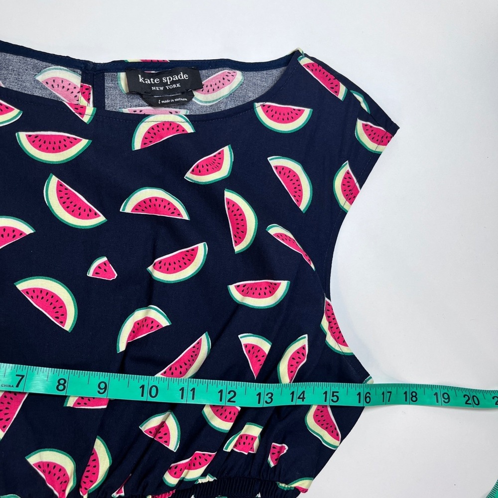 Kate Spade Watermelon Party Blaire Dress Womens Large Navy Blue KC389 - Picture 5 of 13